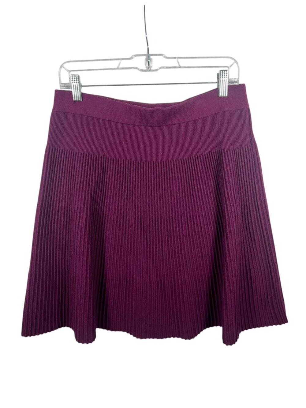 Talbots Skirt Womens Medium Petite Skater Ribbed Knit Wool Blend Stretch Casual